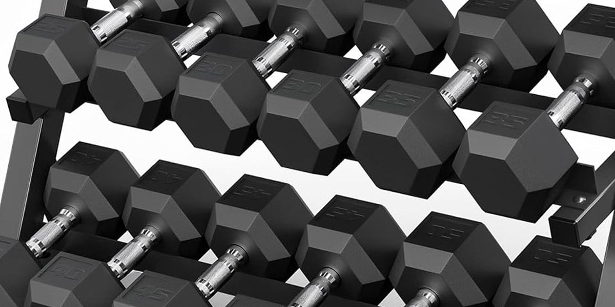 Epic Fitness Complete 10 Pairs PVC Hex Dumbbell Set